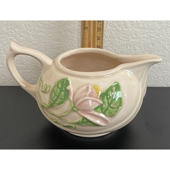 Hull Art Creamer Pink Magnolias Matt Finish H-21-3 3/4" USA Pink Pottery - Picture 8 of 8